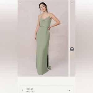 Revelry Skye Chiffon Dress in Moss